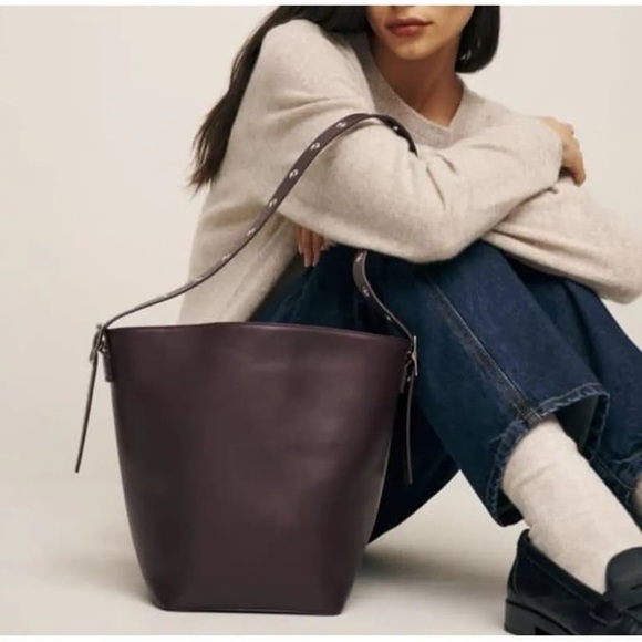 Reformation Dark Brown Leather Shoulder Bag - Picture 3 of 11